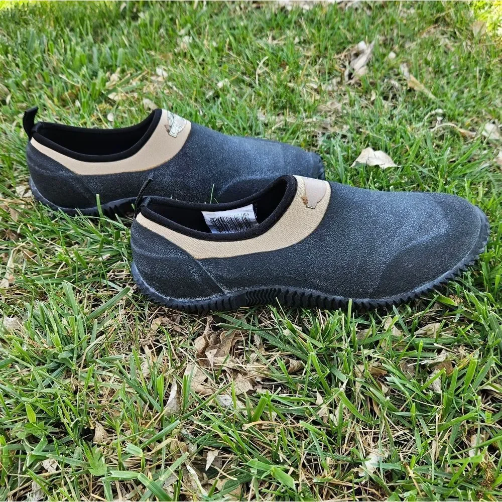 Lewis Clark Outdoor Black Khaki Pull On Rubber Ankle Duck Shoes Men's Size 11